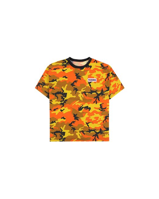Pleasures Black Sensation Ss Camo Reversible T-Shirt P26Sp024-Org" for men
