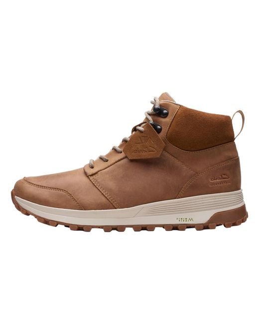 Clarks Brown Atl Trek Up Waterproof "Tan Leather" 26168376" for men
