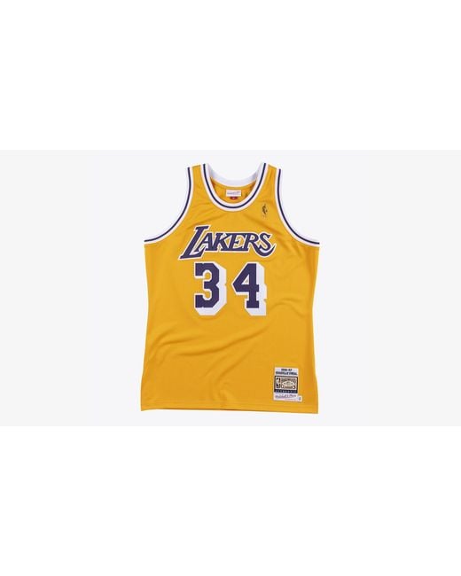 Mitchell & Ness Black Nba Authentic Jersey Lakers 1996 Shaquille O'Neal "Light" Ajy4Ac18066 Lalltgd96Son" for men