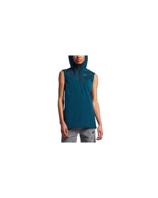 Nike Black Sportswear Tech Hypermesh Sleeveless Hooded Vest 833464 457"