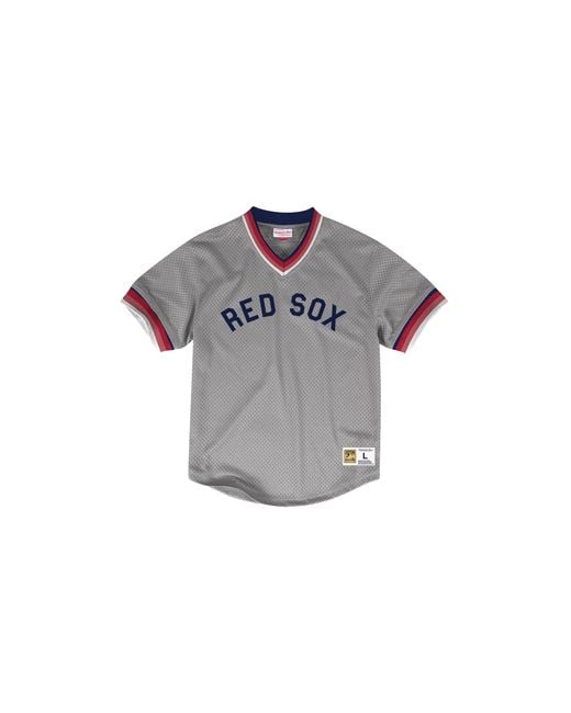 Mitchell & Ness Black Mlb Mesh V-Neck T-Shirt "Boston Sox for men