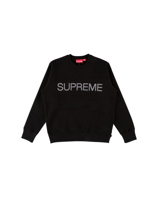 supreme zig zag stitch panel crewneck