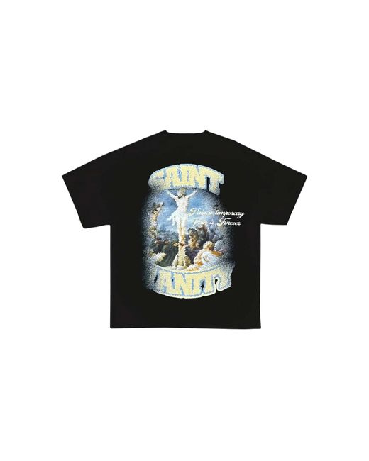 SAINT VANITY Black Blurry Cross T-Shirt Sv Blur Tee" for men