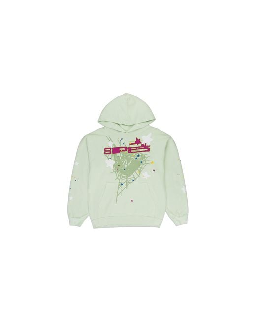 Sp5der Black Hoodie & Sweatshirt "Mint" Sp5 Lime Hd"