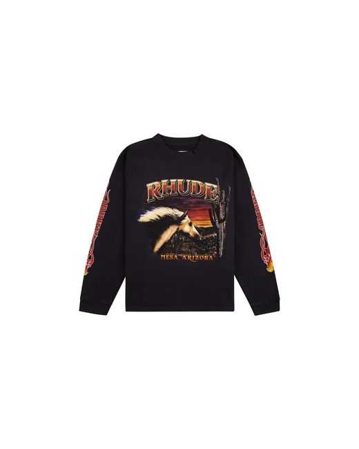 Rhude Black Mesa Stallion Hoodie "Vintage" Rhfw25Ho05012-3169" for men