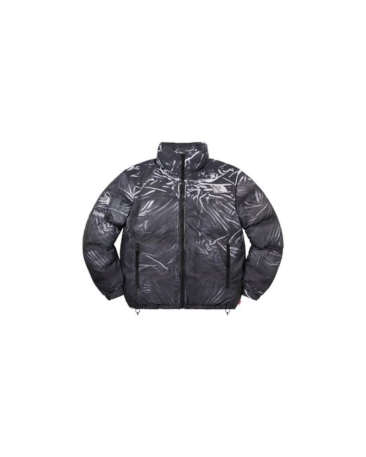 Supreme Black The North Face Printed Nuptse Trompe L'Oeil Jacket "Ss23