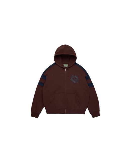 DENIM TEARS Brown Denim U Paneled Zip Hoodie Dt903" for men