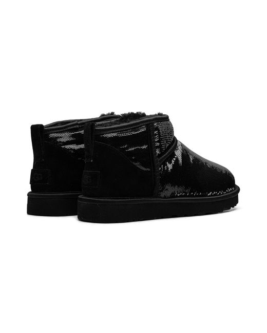 Ugg Black Classic Ultra Mini Boot "Mirror Ball" 1151616 Blk"