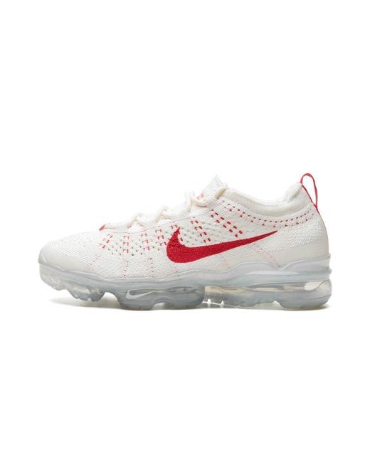 Nike Black Air Vapormax 2023 Flyknit "sail Track Red" Shoes