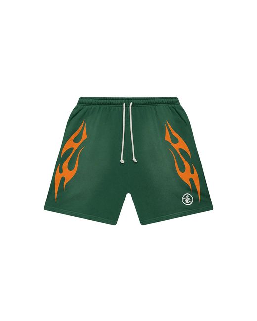 HELLSTAR Green Flame Shorts Hsr104" for men