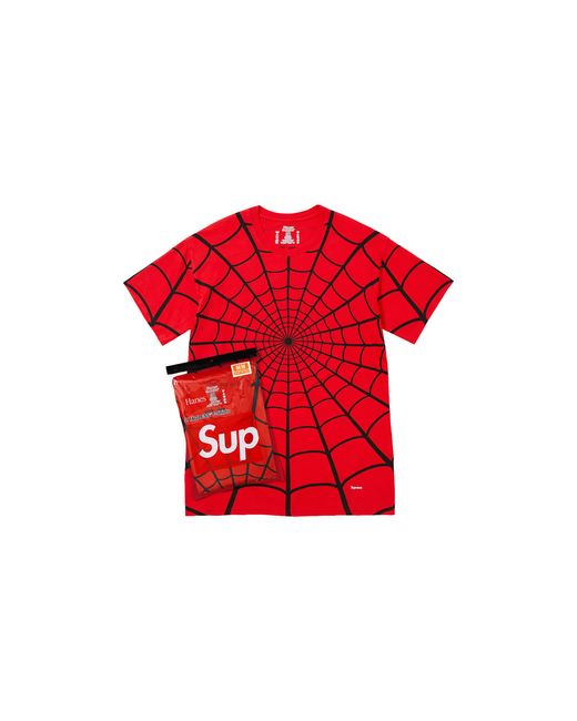 Supreme Red Hanes Spider- Tagless T-Shirt (2 Pack) "Ss26