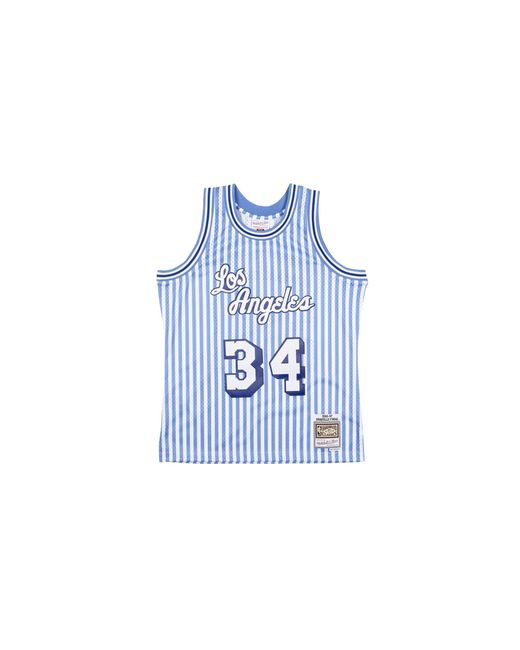 Mitchell & Ness Blue Nba Shaquille O'Neal Striped Swingman Jersey "1996 Los Angeles Lakers" Smjybw19047 Lalptbl96Son" for men