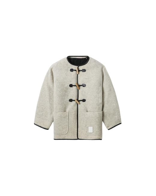 A Bathing Ape Black Collarless Wool Jacket "Brownish" Bpyococ7228Xjbgx"