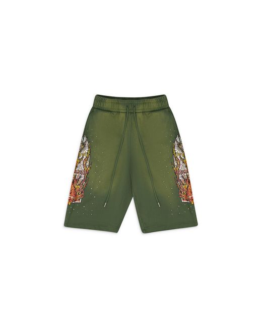 Who Decides War Green Flame Glass Sweatshorts 1120050011Sh" for men