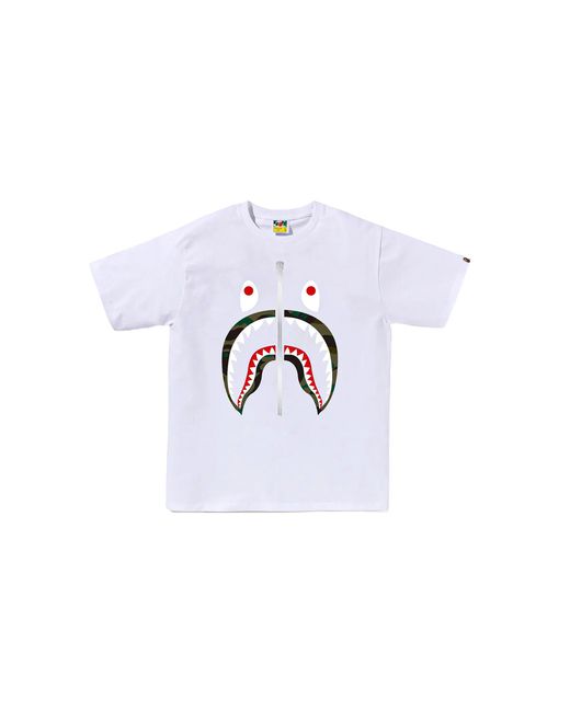 A Bathing Ape Black Shark T-Shirt Camo" 1G80 110 007" for men