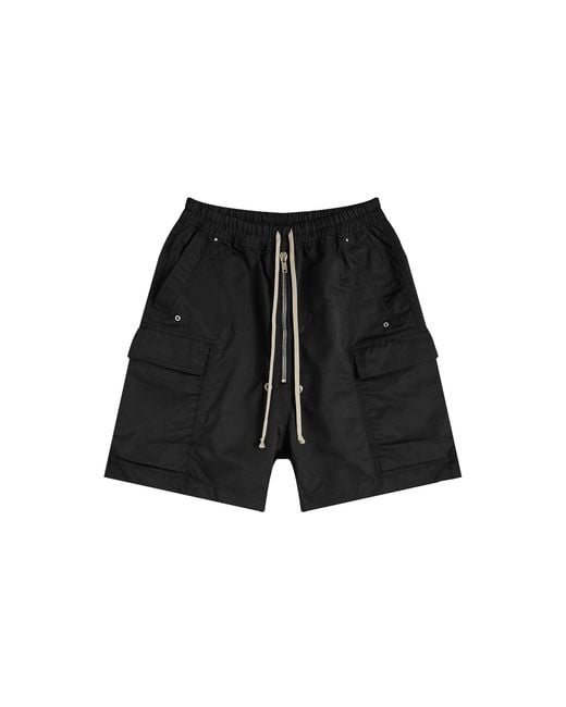 Rick Owens Black Cargo Bela Shorts Du02D2369 Mu 09" for men