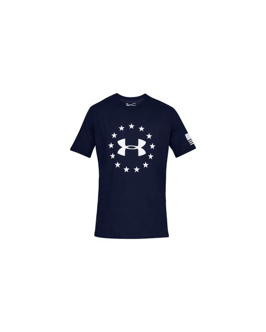 Under Armour Blue Freedom Flag T-Shirt "Academy 1333351 408" for men