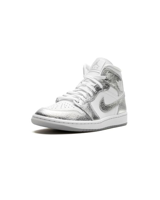 Nike Gray Air 1 Mid Se "metallic Silver" Shoes