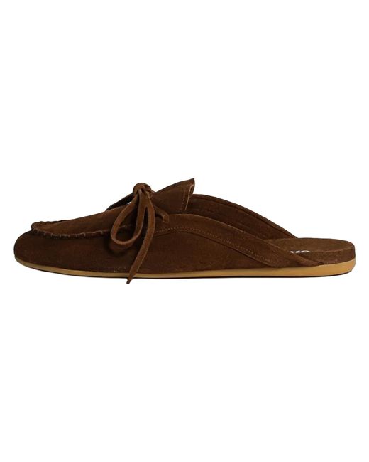 Miu Miu Brown Open Heel Suede Loafer "Cacao" 5R604E 054 F0324"
