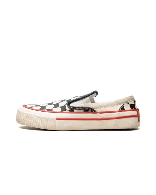 Rhude Black Chevron Checkered Slip On Sneakers Rhps24Fo02620156" for men
