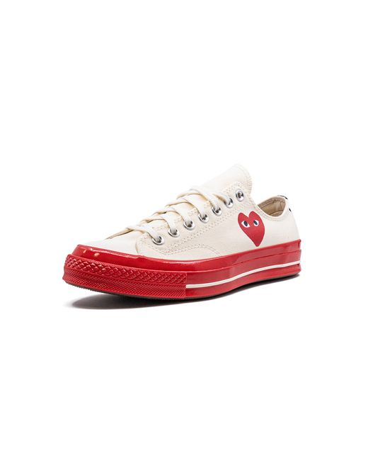 Converse Red Cdg X Chuck Taylor 70 Lo "Comme Des Garcons Play Egret Midsole" A01796C" for men