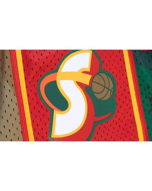 Mitchell & Ness Black Hyper Hoops Swingman Shorts "Nba Seattle Supersonics 1995" Pfsw1254 Ssu95Pppgren" for men