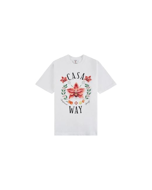 Casablanca Black Casa Way Orchid Logo Short Sleeve T‑Shirt P26 Jts 001 15" for men