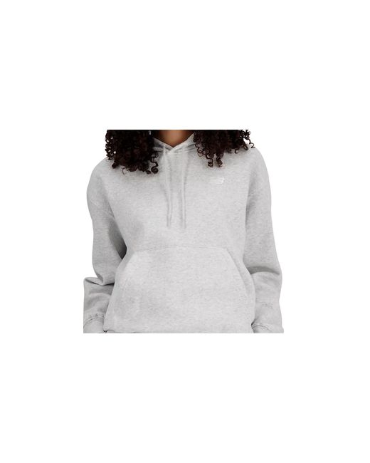 New Balance Black Sport Essentials Fleece Hoodie "Ash Heather" Wt41510Ahh"