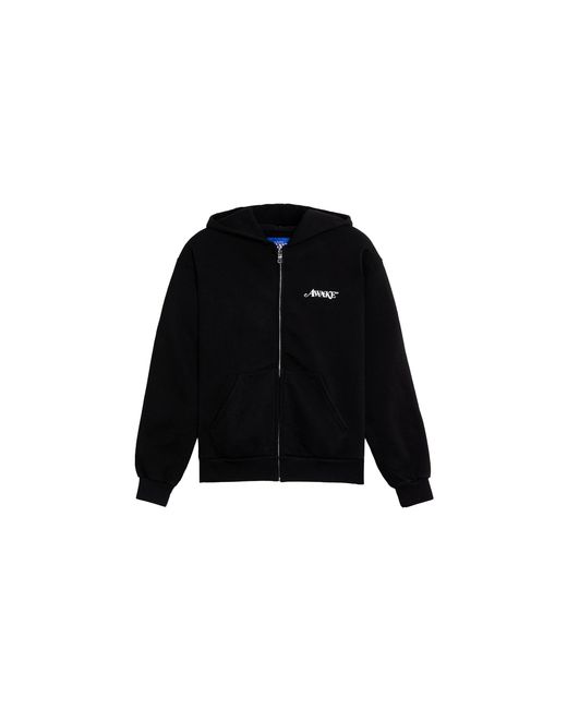 AWAKE NY Black Classic Logo Full-Zip Hoodie Awk Fw24 Hd308 Blk" for men
