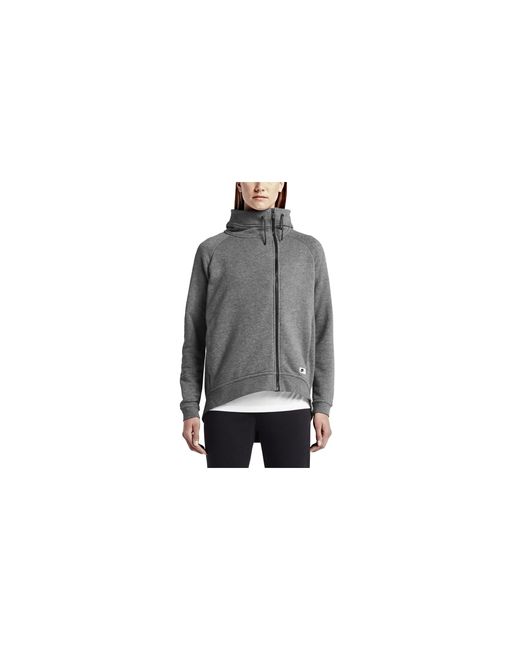 Nike Black Nsw Modern Cape Full Zip Hoodie "Medium Heather" 804577 091"