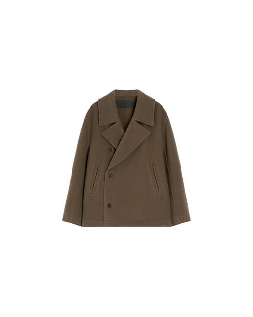 Lemaire Green Boxy Peacoat Jacket "Dark Squirrel" Co1131 Lf1116 Br500" for men