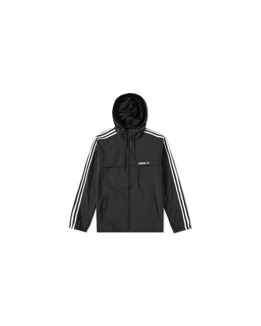 Adidas Black 3-Stripes Windbreaker Track Top Br6984" for men