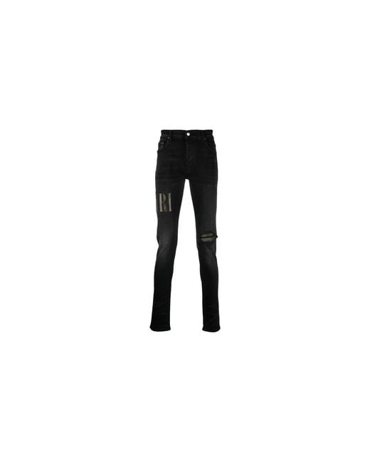 Amiri Black Camouflage Core Applique Logo Jeans "Aged" Pf22Mds010 023" for men
