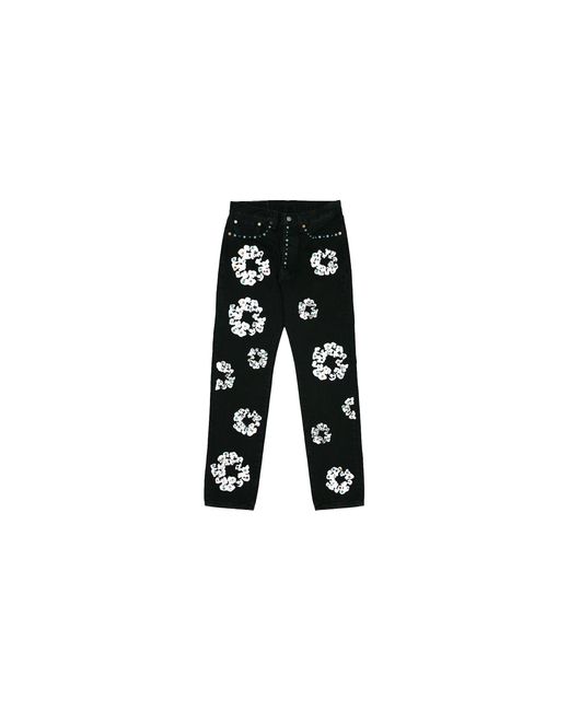 DENIM TEARS Black Levi's 501 Rhinestone Cotton Wreath Logo Jeans Dt296" for men