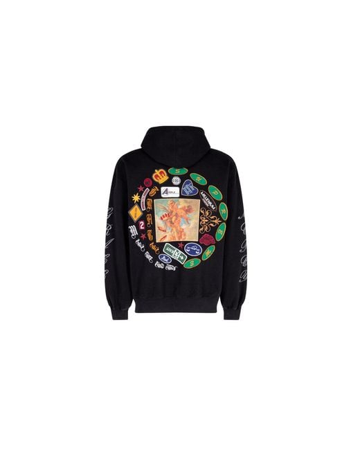 Supreme Black Patches Spiral Hooded Sweatshirt "ss23"