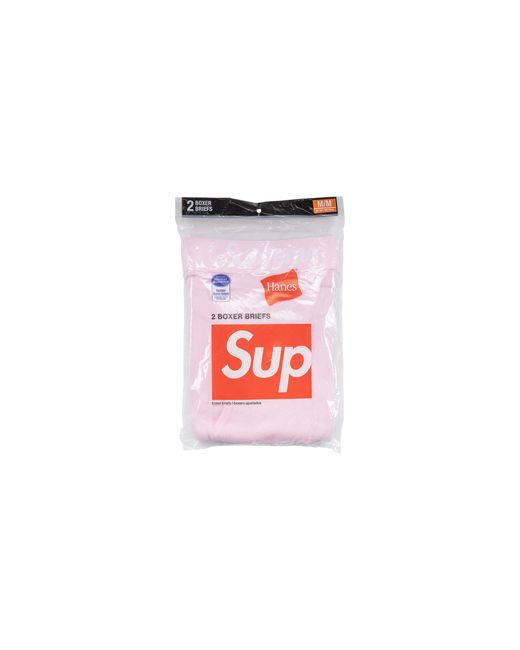 Supreme Black Hanes Boxer Briefs (2 Pack) "Fw21" Su11122"