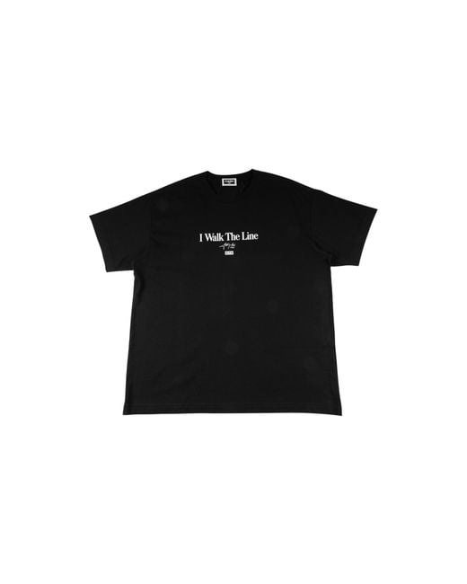 Kith Black Johnny Cash Walk The Line Lyrics T-Shirt Khm033587 001" for men