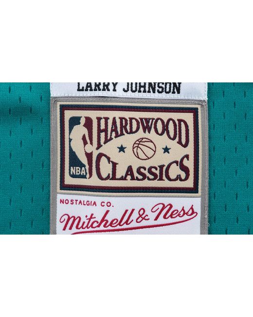 Mitchell & Ness Blue Swingman Road Jersey "Nba Charlotte Hornets 92 Larry Johnson" Smjygs18147 Choteal92Ljo" for men