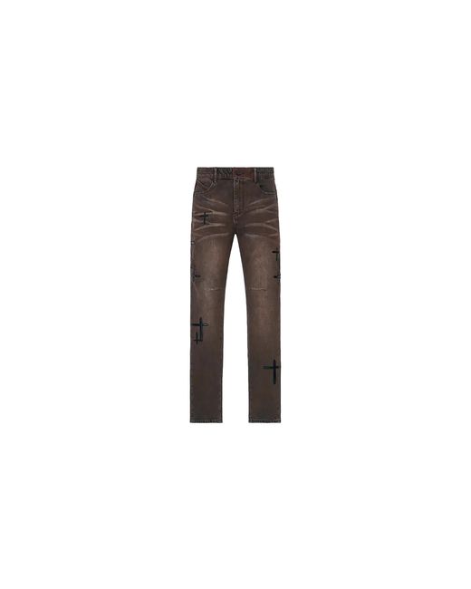RTA Black Bryant Skinny Jeans "Mocha Drift Cross Patch" Mexod1214 J1205Mcdcp" for men