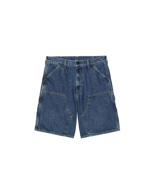 Carhartt Blue Double Knee Shorts Stone Washed" I034867 01 06" for men