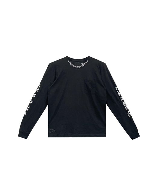 Chrome Hearts Blue Script Collar Logo Long Sleeve Chrm0819" for men