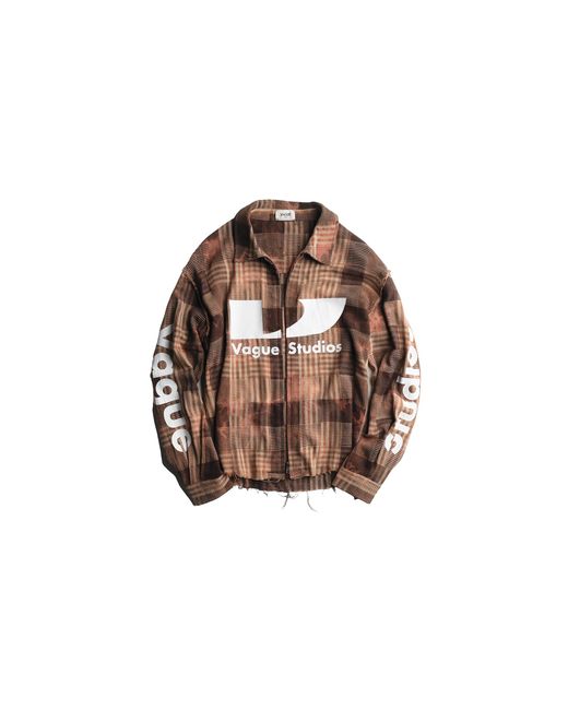 Vague Studios Black Surge Zip Flannel Jacket "Rust" Vg009" for men