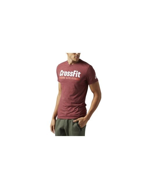 Reebok Black Crossfit Forging Elite Fitness T-Shirt "Burgundy" Bj9335" for men
