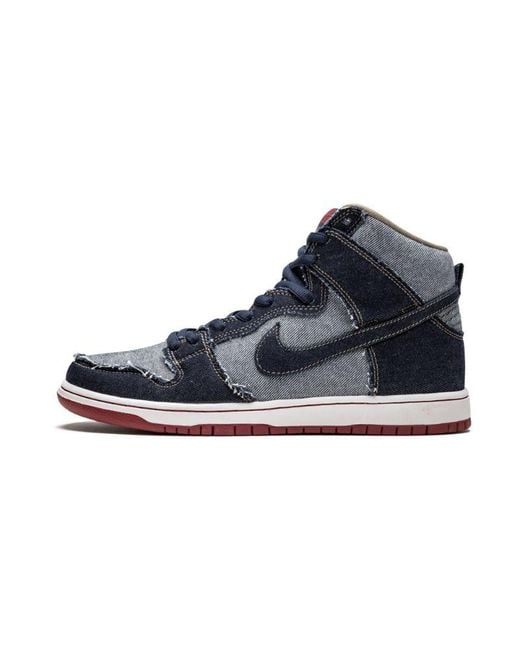 Nike Rugged Denim High-Top SB Dunk Sneakers in Blue | Lyst UK