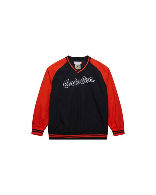 Mitchell & Ness Red Nylon Pullover Jacket Vintage Logo "Mlb Orioles" Jk9272 Borblck" for men