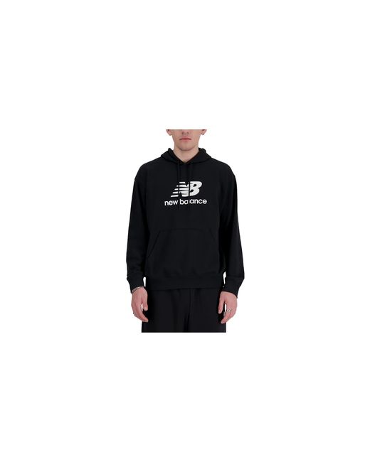 New Balance Black Sport Essentials Fleece Logo Hoodie Mt41505Bk" for men