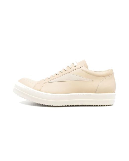 Rick Owens Black Hollywood Vintage Sneaker Low "Parchment Milk" Rr01E5897 Lchlvs 8111" for men