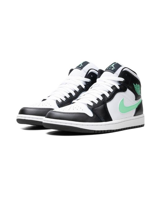 Nike Black Air 1 Mid "green Glow" Shoes for men