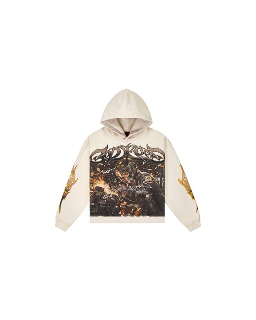 GODSPEED NEW YORK Black Steel Sharpens Steel Hoodie "Bone" Gs571" for men