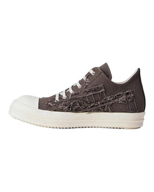 Rick Owens Black Scarpe Denim Low "Dark Dust Milk" Du01F4802 Slash 3411" for men